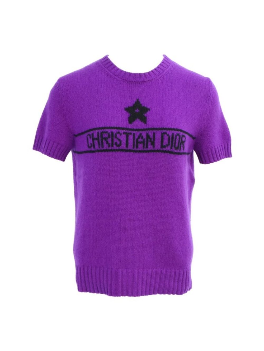 Dior Logo Cashmere Short Sleeve Knit Sweater